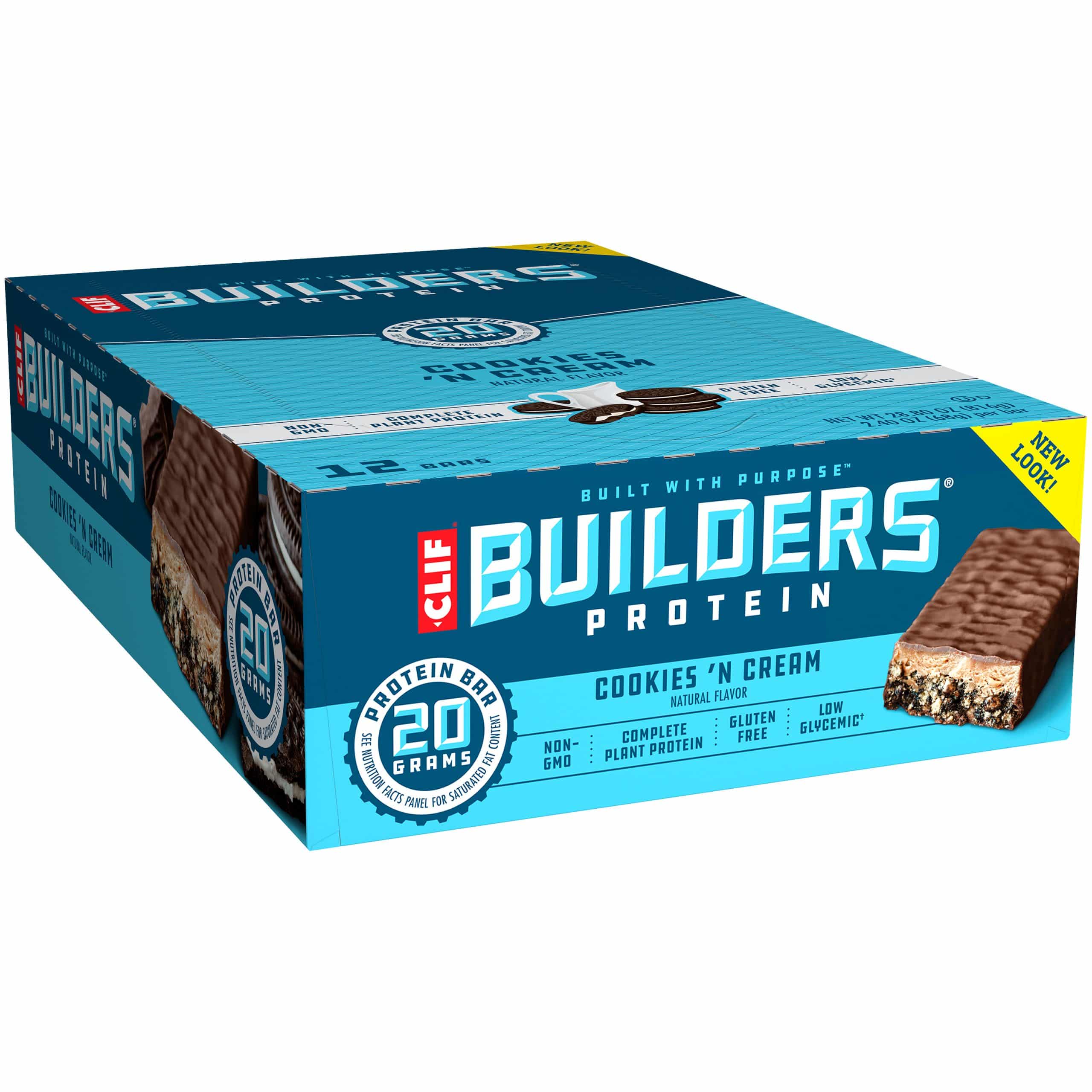 Clif Builders Protein Bars, Cookies N Cream, 20g Protein, 2.4 ounce ...