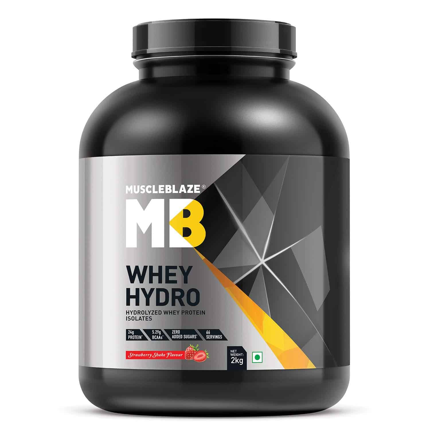 MuscleBlaze Whey Hydro Whey Protein Isolate (2 Kg, Strawberry Shake ...