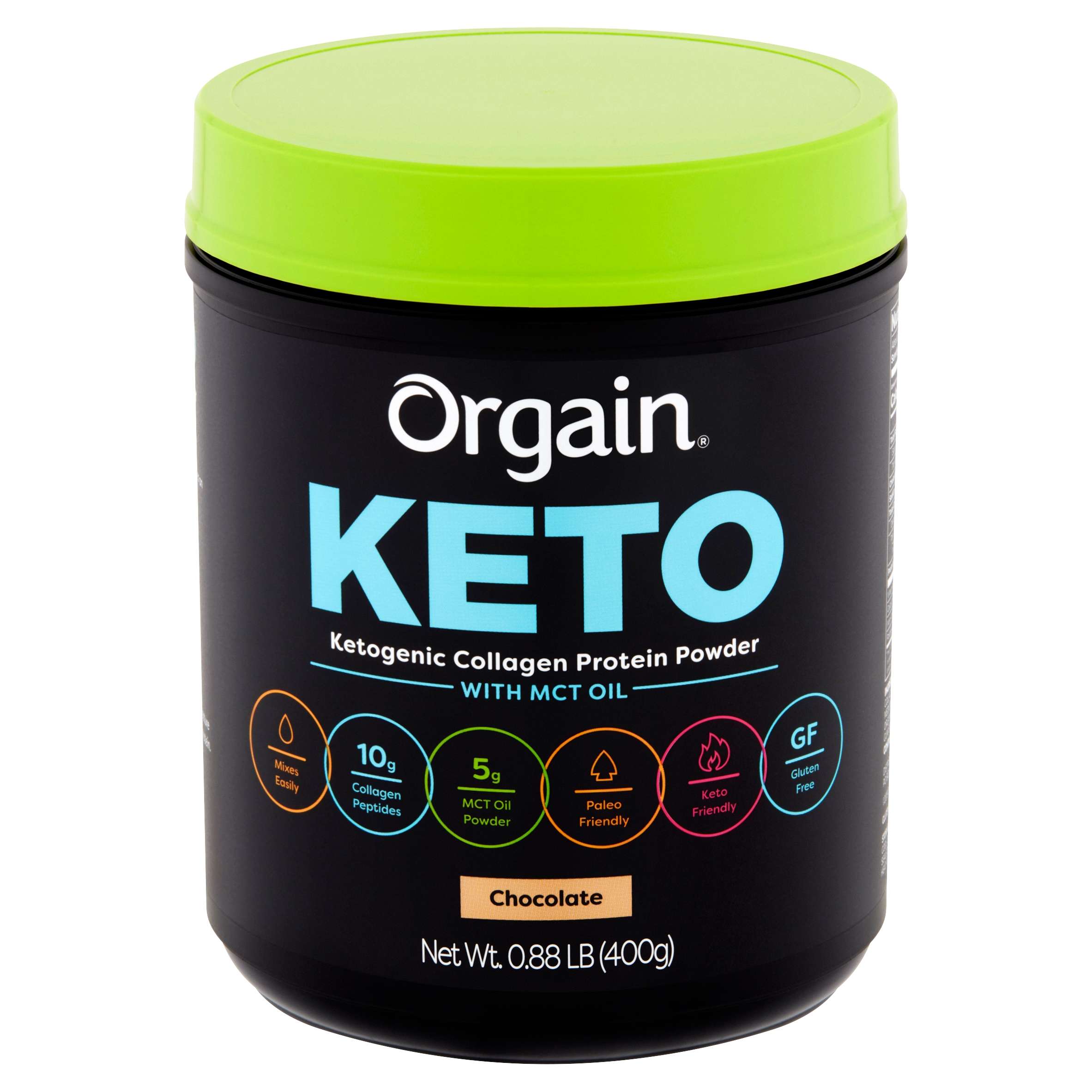 Orgain Chocolate Ketogenic Collagen Protein Powder with MCT Oil, 0.88 ...