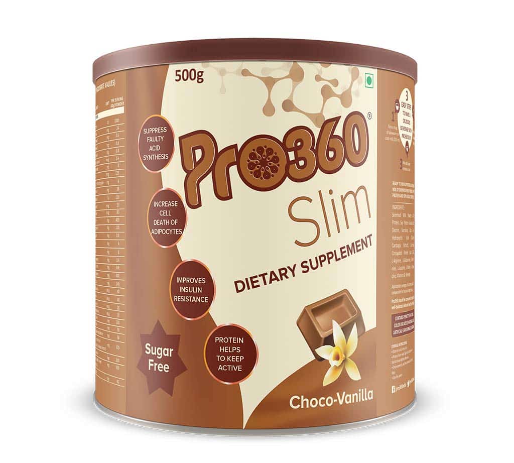 Pro360 Slim Nutritional Protein Drink (Chocovanilla Flavour) Sugar