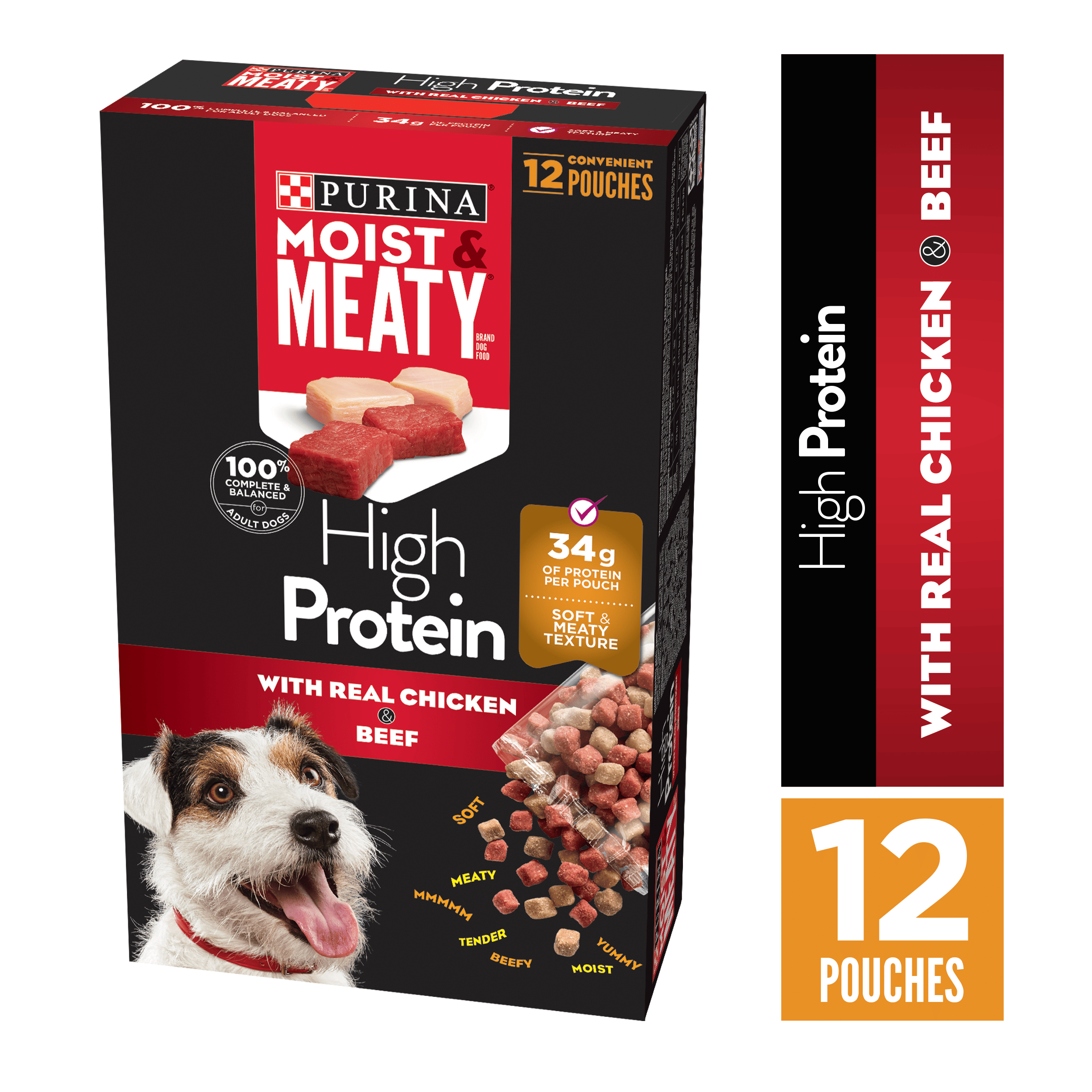 Purina Moist &  Meaty High Protein Dry Dog Food, High Protein With Real ...