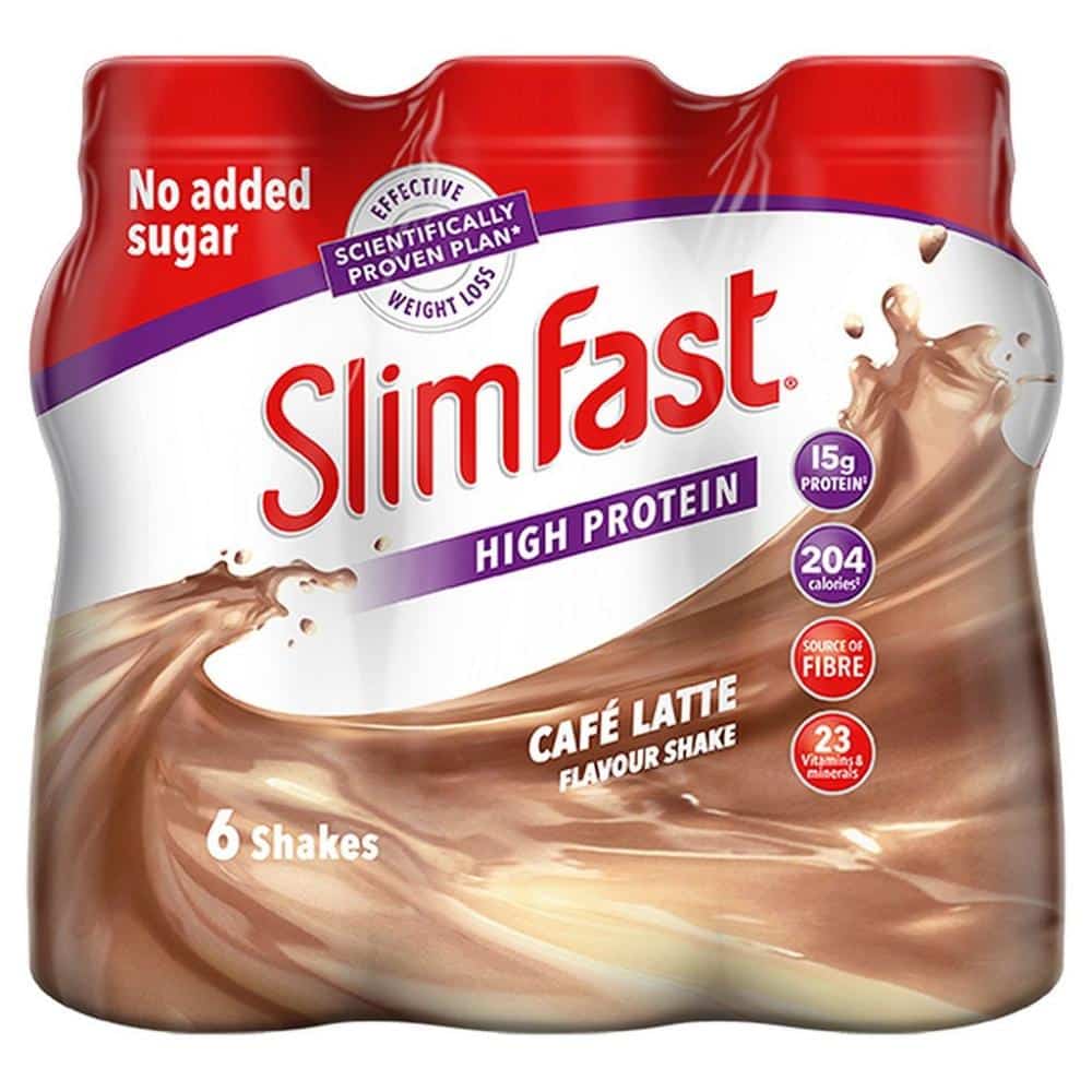 Slim Fast High Protein Cafe Latte Flavour Shake 6 x 325ml