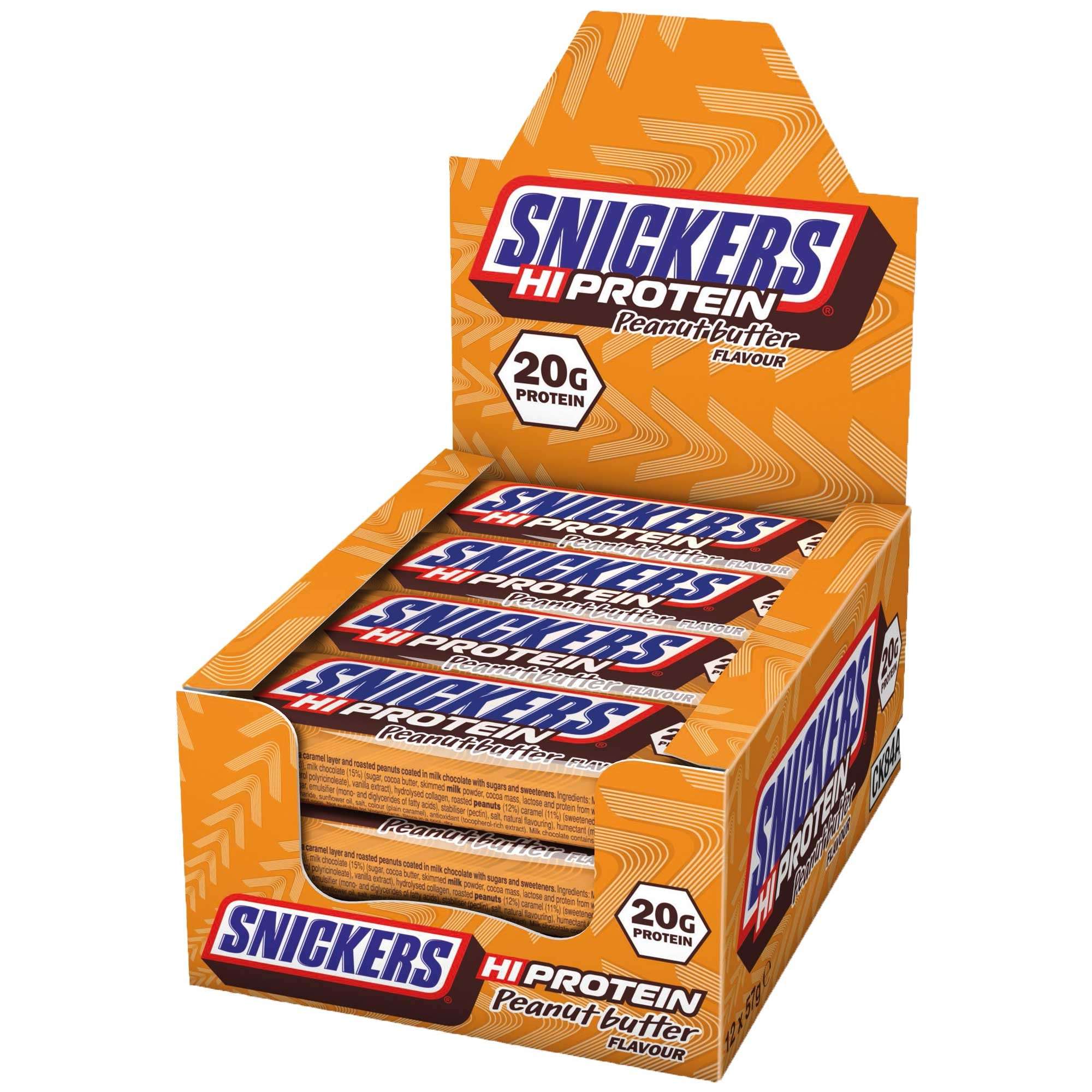 Snickers Peanut Butter Hi Protein Bars Box 12 x 57g