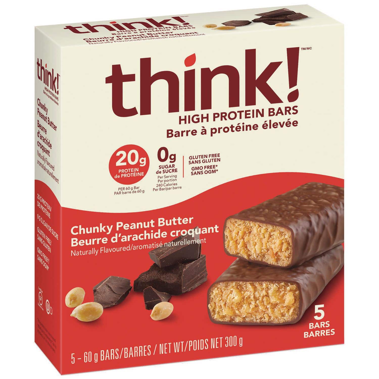 Think! High Protein bar 20g Chunky Peanut Butter 5ct