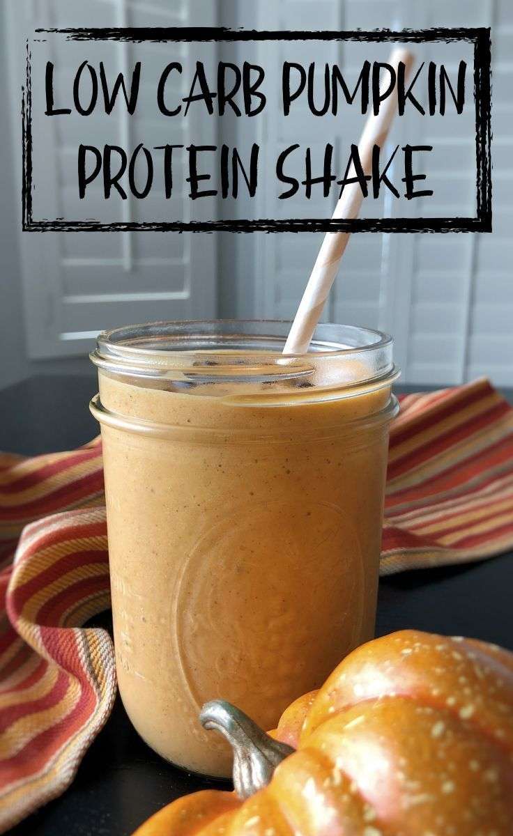 This is a low carb pumpkin protein shake made with pumpkin pure and ...