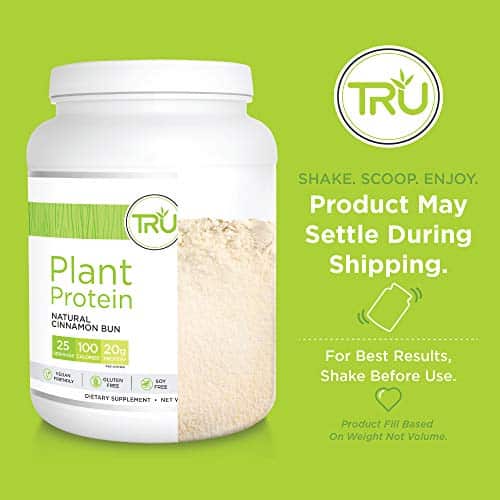 TRU Plant Based Protein Powder, Natural Flavor, Vegan Friendly, No ...